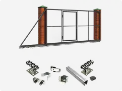 Відкатні ворота з хвірткою всередині на проріз 3 метри Image